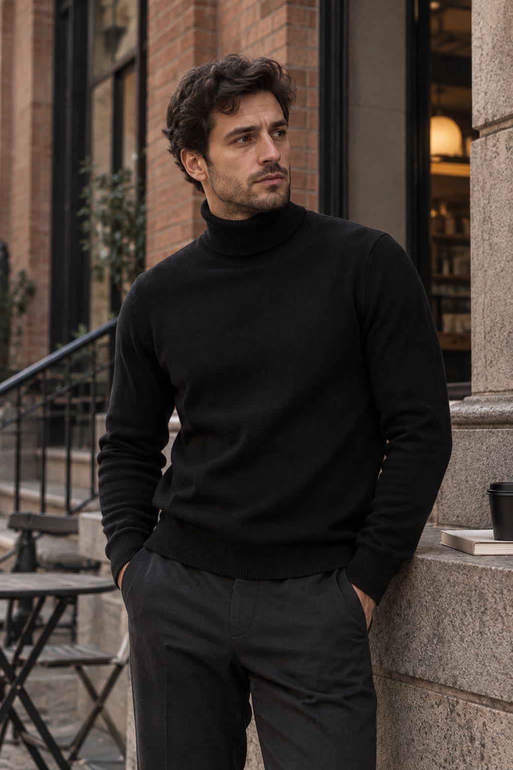 Suéter Cuello Alto Negro