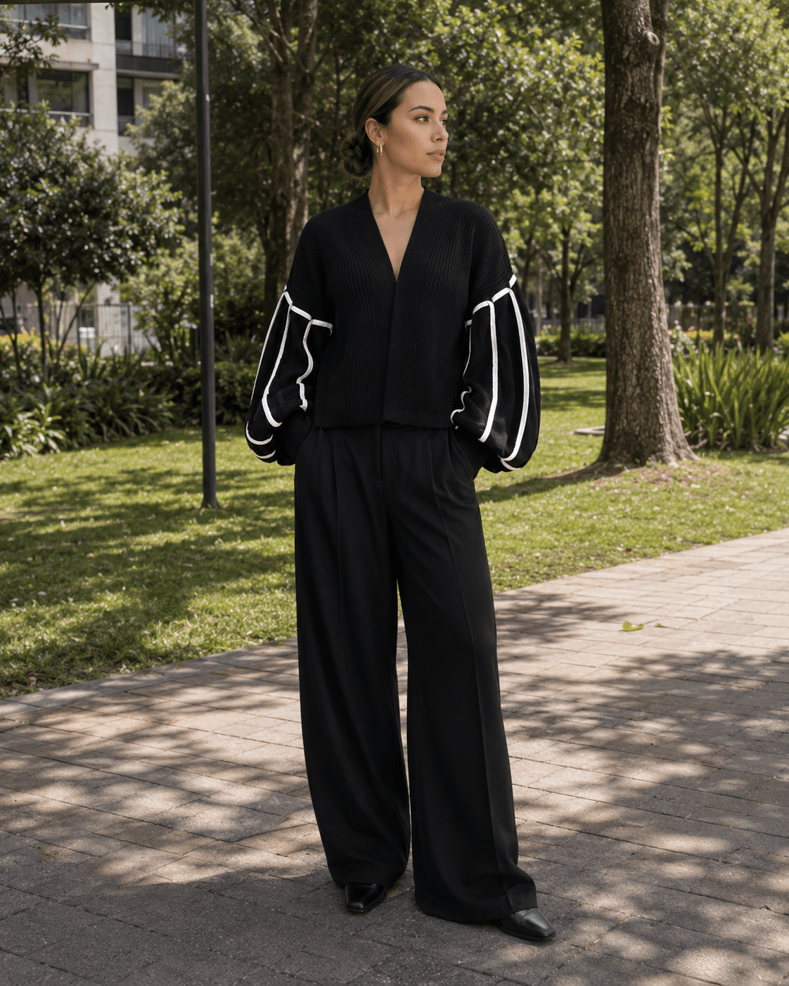 Cardigan Globo Negro