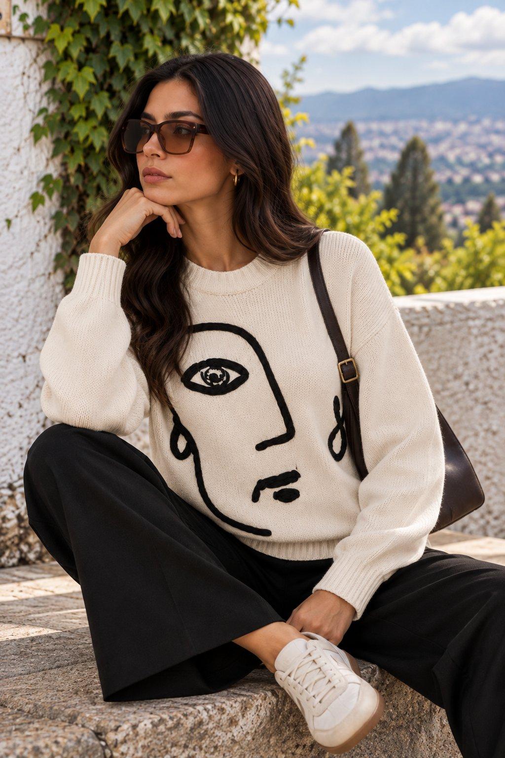 Suéter Perfil Blanco